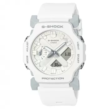 CASIO GA-2300-7AER Sieviešu analogs-digitālais pulkstenis, 42,9 mm, balts sveķu korpuss