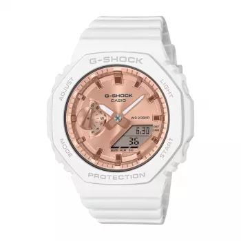 CASIO GMA-S2100MD-7AE Sieviešu Analog-Digital Pulkstenis, 46,2mm, Balta Siksniņa