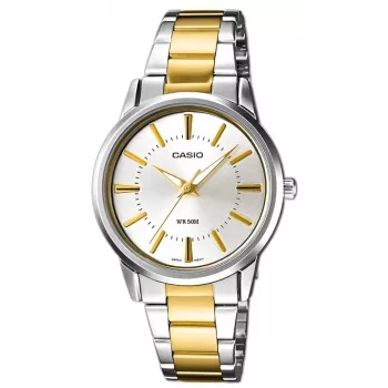 CASIO LTP-1303SG-7AVDF Sieviešu analogs pulkstenis ar nerūsējošā tērauda rokassprādzi un datuma displeju