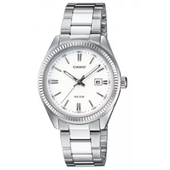 CASIO LTP1302PD7A1V Unisex Analog Quartz Watch, Silver Stainless Steel, 34.5 x 30.2 x 8,7 mm