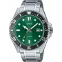 CASIO MDV107D3A2VDF Vīriešu analogais kvarca pulkstenis, 42mm nerūsējošais tērauds, zaļš ciparnīca, 200m ūdensizturība