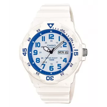 CASIO MRW-200HC-7B2 Unisex Analog Quartz Watch with Black Resin Band, White Dial, 44,6 mm Case