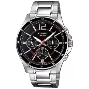 Casio MTP-1374D-1AV vīriešu analogais kvarca pulkstenis, nerūsējošais tērauds, 43,5 mm