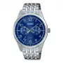 CASIO MTP-E340D-2AVDF Vīriešu analogais kvarca pulkstenis 42mm nerūsējošais tērauds zils ciparnīca datums