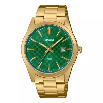 CASIO MTP-VD03G-3AUDF Vīriešu analogais kvarca pulkstenis 48mm, zaļš ciparnīca, nerūsējošais tērauds