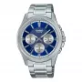 CASIO MTP1375PD2A1V Vīriešu analogais kvarca pulkstenis 43.8 mm Nerūsējošais tērauds Zils ciparnīca