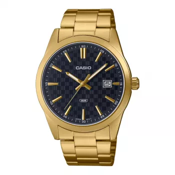 CASIO MTPVD03G1AUDF Vīriešu analogais kvarca pulkstenis 42mm Nerūsējošais tērauds Zelta krāsa