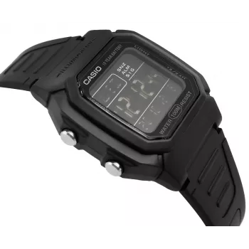 Casio W-800H-1BVES vīriešu digitālais pulkstenis - 100m ūdensizturīgs, kvarca kustība