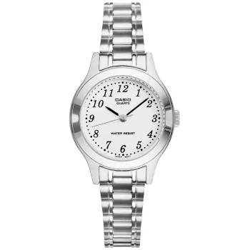 CASIO Sieviešu analogs kvarca pulkstenis LTP-1128A-7B 33mm sudraba ciparnīca nerūsējošais tērauds