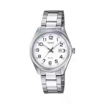 CASIO Women's LTP1302PD7BVE Analog Quartz Watch, 34,5mm Stainless Steel Case, Silver Dial, Date Display