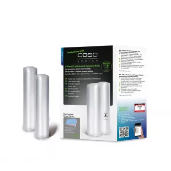 Caso 6 Stars Professional vakuuma ruļļi 30 cm x 6 m, 2 ruļļi, PA/PE, bez BPA, sous-vide un saldētavai