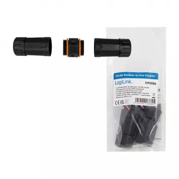CAT6a āra savienotājs IP68 RJ45 Female to Female ekranēts Ethernet savienotājs