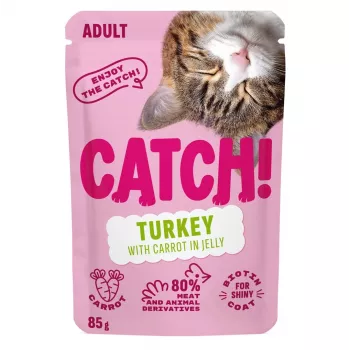 CATCH Turcija un Burkāns Želejā Slapjā Kaķu Barība, 85g Pouch