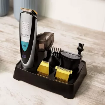 Cecotec PrecisionCare Pro 5-in-1 bezvadu slapjās un sausās apgriešanas mašīna, 13 garuma pakāpieni, melns/sudrabs