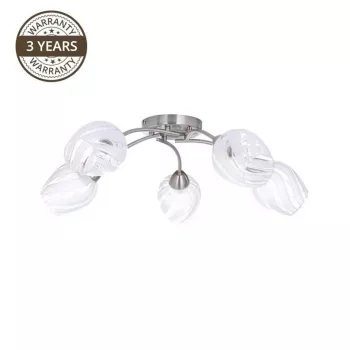 Griestu lampa CL17061-5 5x60W E27 Chrome Modern Round