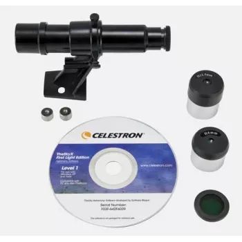 Celestron FirstScope Accessory Kit — 20 mm un 6 mm Kellner okulāri, 2x Barlow lēca, Mēness filtrs, tīrīšanas audums