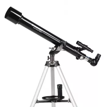 Celestron PowerSeeker 60 AZ teleskops – 60 mm apertūra, 700 mm fokusa attālums, refraktors, altazimuta montējums, alumīnija statīvs
