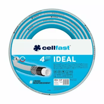 CELLFAST IDEAL 1/2 collu 50m dārza šļūtene - 3 slāņu PVC, 25 bāru pārrāvuma spiediens, UV un aļģu izturīga