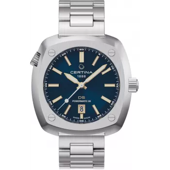 CERTINA DS Action Diver Automātiskais pulkstenis vīriešiem 43mm zils ciparnīca nerūsējošā tērauda Milānas sieta aproce C041407190410