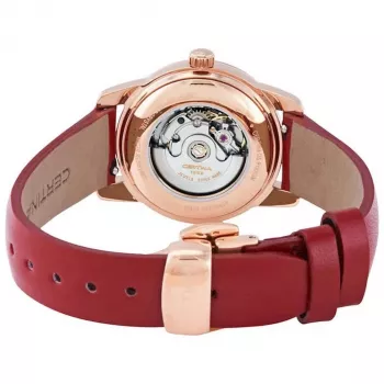 CERTINA DS Caimano Sieviešu Pulkstenis 29mm Nerūsējošais Tērauds Pērļu Dzeltenā Ciparnīca