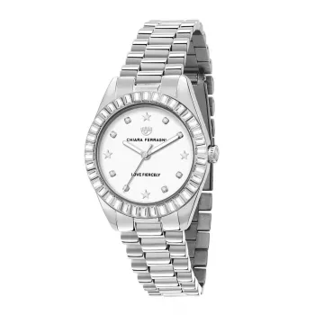 Chiara Ferragni Logomania Sieviešu kvarca pulkstenis R1953100505 34 mm sudraba nerūsējošais tērauds