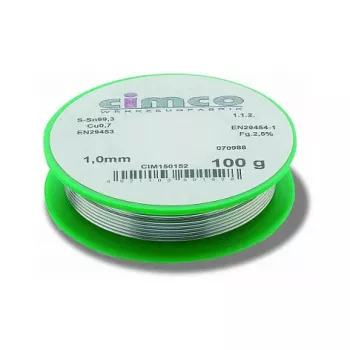 Cimco 150154 Bezsvina lodalva Sn99.3Cu0.7 1.0mm 250g DIN EN 29453-4