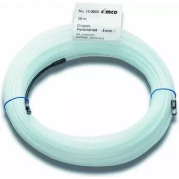 CIMCO Perlon ievilkšanas stieple 15m, 3mm, balta, ar cilpiņu 140056