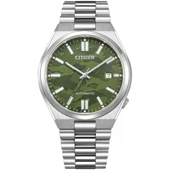 Citizen vīriešu automātiskais pulkstenis NJ0159-86X 40mm nerūsējošā tērauda ar zaļu ciparnīcu