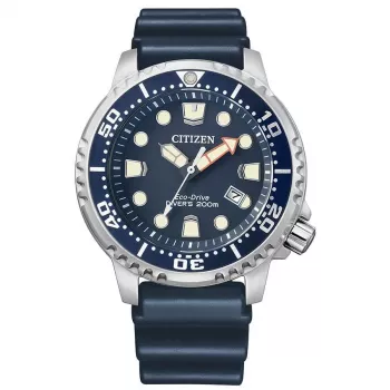 CITIZEN vīriešu Eco-Drive niršanas pulkstenis BN0151-17L 44mm zils ciparnīca zila poliuretāna siksniņa