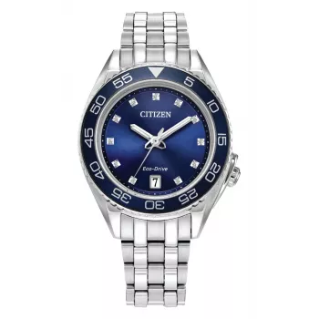 CITIZEN Sieviešu Eco-Drive Pulkstenis FE6160-57L 35,4mm Zils Ciparnīca