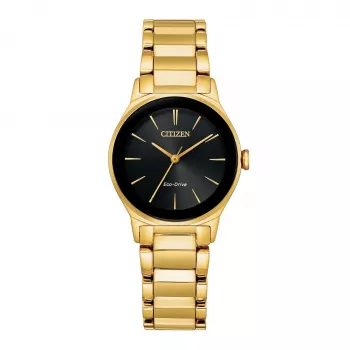 CITIZEN Sieviešu Eco-Drive Pulkstenis EM0737-58E 28mm Nerūsējošais Tērauds Dimanta Bezelis