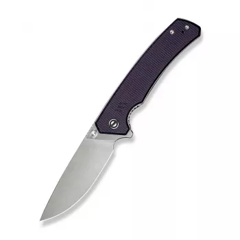 CIVIVI Merit salokāmais nazis 14C28N satīna Drop Point Purple Micarta Liner Lock