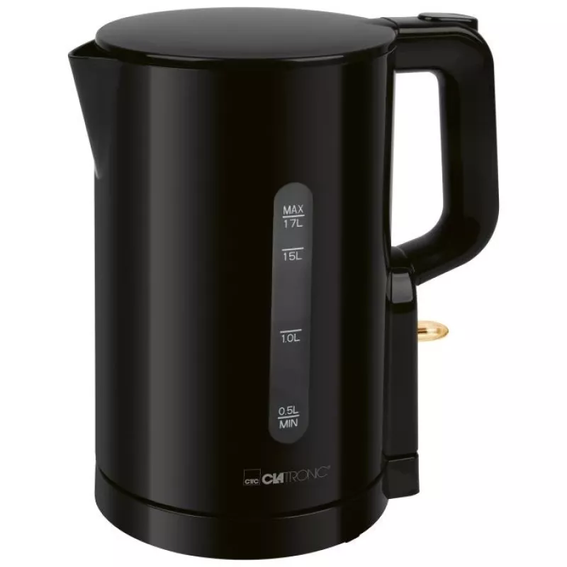 Clatronic WK 3835 bezvadu tējkanna 1.7L 2200W melna plastmasa