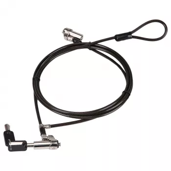 Conceptronic NBT Nano-Lock Dual klēpjdatora kombinācijas slēdzene, 4 cipari, 1,8 m tērauda trose, melna/sudraba