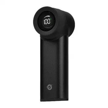 CONCEPTRONIC Turbo rokas ventilators melns USB-C uz USB-A alumīnija 5V 3 ātrumu uzlādējams 2000mAh