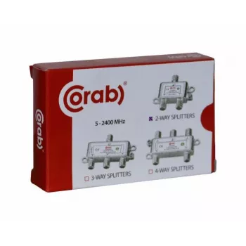 CORAB 2-Way RF signāla sadalītājs 5-2400 MHz ar DC strāvas caurlaidi