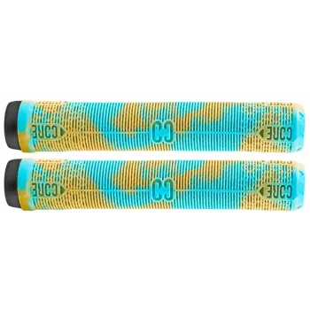 Core Skinny Boy Grips Red – Flangeless Krayton Rubber Handlebar Grips for Stunt Scooters & BMX, 160mm, with Bar Ends, Anti-Slip Ribbed Pattern, 1 Pair