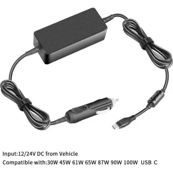 CoreParts MBXUSBC-DC0004 USB-C automašīnas lādētājs-adapteris 65W PD 3.0 - melns