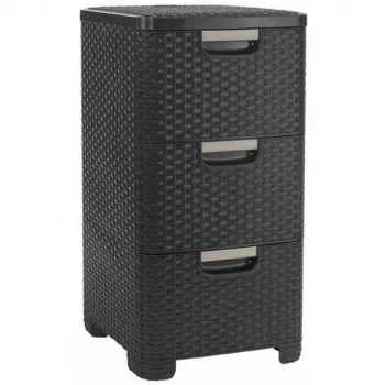CURVER Infinity Recycled Bookcase with 3 Drawers, 3x14L, Dark Brown