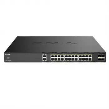 D-Link DXS-1250-28YP/E Smart Managed Multi-Gigabit PoE++ Switch ar 4 x 25G SFP28 augšupsaitēm