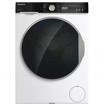 DAEWOO WD-FC85514W1A-DE Priekšējās ielādes veļas mazgājamā mašīna, 8 kg, 1400 apgr./min, balta/melna