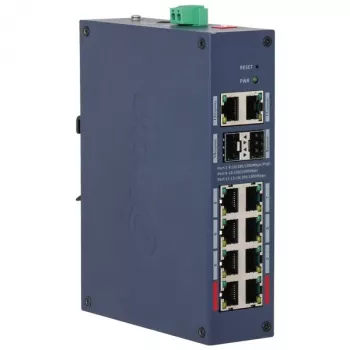 DAHUA CHS4212-8GT-110 Pārvaldāms industriālais PoE slēdzis, 8 porti Gigabit + 2 SFP, 110W