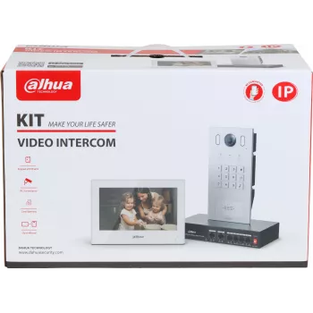 DAHUA KTP05(F) 2-vadu IP video durvju telefona komplekts ar 7 inch skārienekrāna iekštelpu monitoru, 2MP āra staciju un barošanas bloku