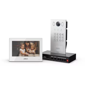 DAHUA KTP05(F) 2-vadu IP video durvju telefona komplekts ar 7 inch skārienekrāna iekštelpu monitoru, 2MP āra staciju un barošanas bloku
