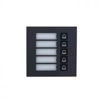 Dahua Technology VTO4202FB-MB5 Zvana pogu modulis, 5 pogas, Sudrabs/Melns, IP65, IK07