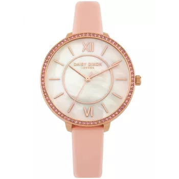 Daisy Dixon Sieviešu Pulkstenis DD088PRG - 36mm Rozā Zelta Ciparnīca, Rozā Ādas Siksniņa