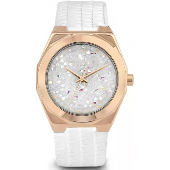 Daisy Dixon Sieviešu kvarca analogais rokas pulkstenis DD120WRG 36mm rozā zelta balts