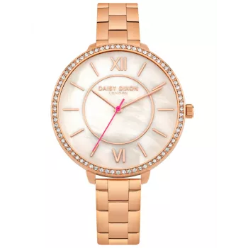 Daisy Dixon sieviešu rožu zelta nerūsējošā tērauda kvarca pulkstenis DD088RGM (36mm)
