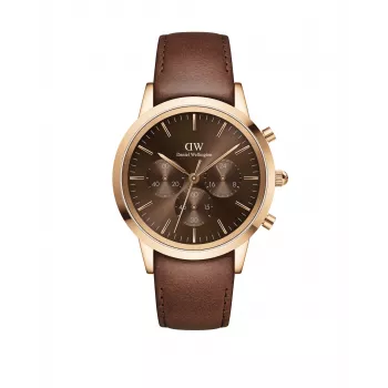 Daniel Wellington Classic 42mm vīriešu pulkstenis DW00100640 – rozā zelta korpuss, melns ciparnīca, melna ādas siksniņa