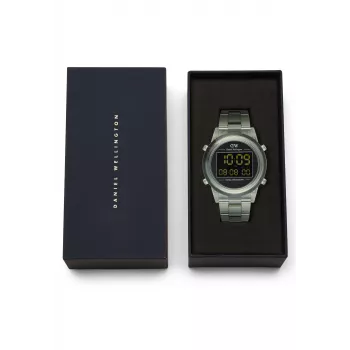 DANIEL WELLINGTON Classic 42mm pulkstenis ar nerūsējošā tērauda korpusu un melnu ādas siksnu - rozā zelta korpuss, olu baltums ciparnīca, japāņu kvarcs